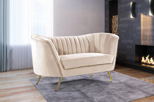 Margo Cream Velvet Loveseat - Royal Furniture & Gifts (MI) - Multi Location