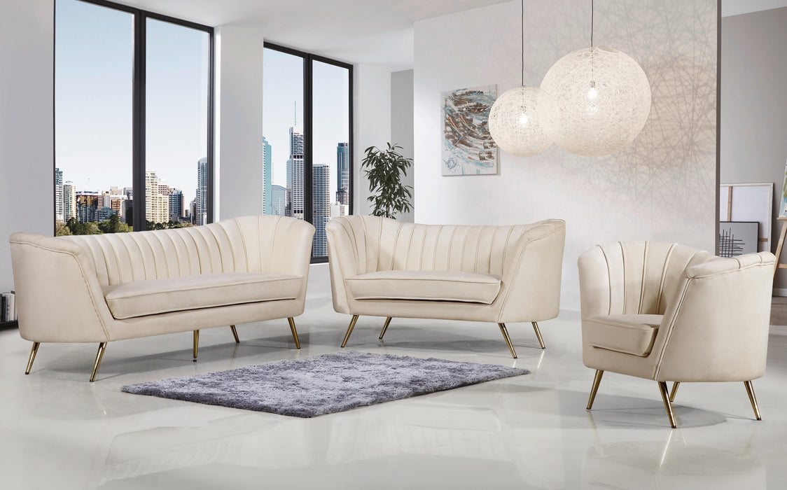 Margo Cream Velvet Sofa - Royal Furniture & Gifts (MI) - Multi Location