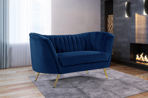 Margo Navy Velvet Loveseat - Royal Furniture & Gifts (MI) - Multi Location