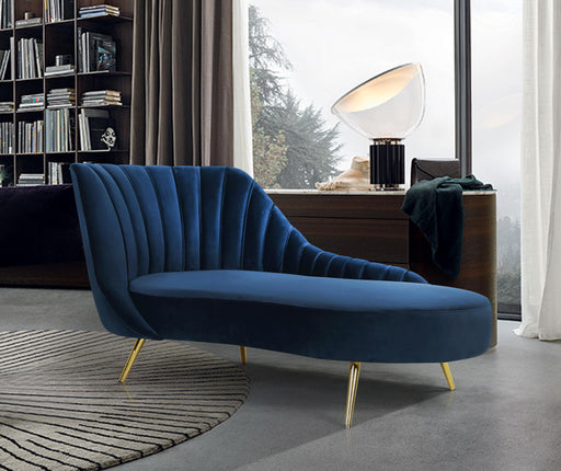 Margo Navy Velvet Chaise - Royal Furniture & Gifts (MI) - Multi Location