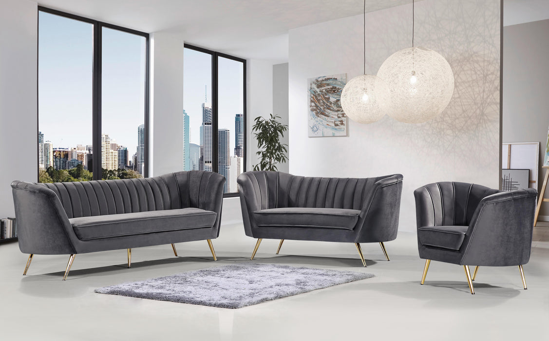 Margo Grey Velvet Loveseat - Royal Furniture & Gifts (MI) - Multi Location