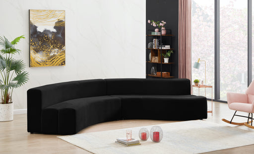 Curl Black Velvet 2pc. Sectional - Royal Furniture & Gifts (MI) - Multi Location