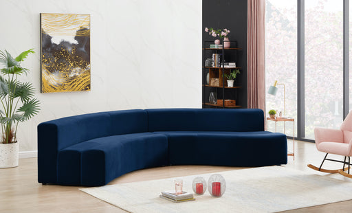 Curl Navy Velvet 2pc. Sectional - Royal Furniture & Gifts (MI) - Multi Location