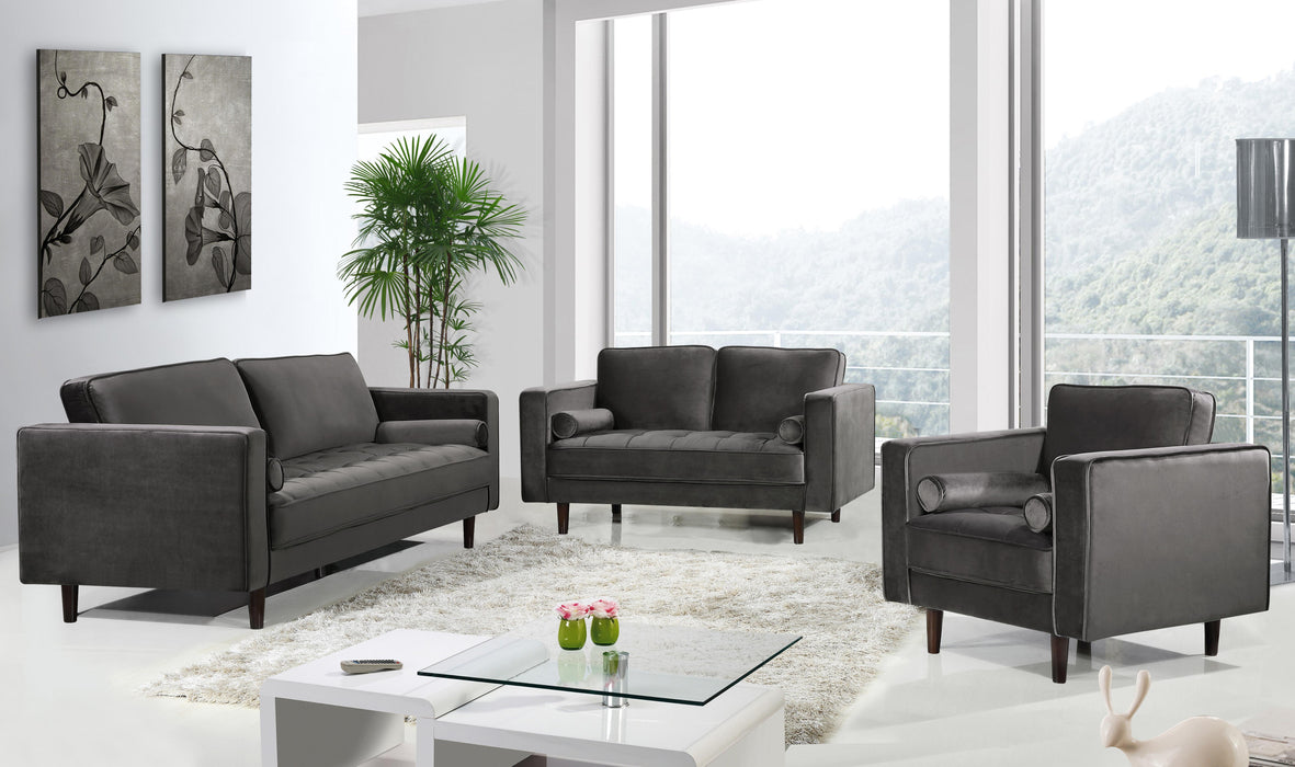 Emily Grey Velvet Loveseat - Royal Furniture & Gifts (MI) - Multi Location
