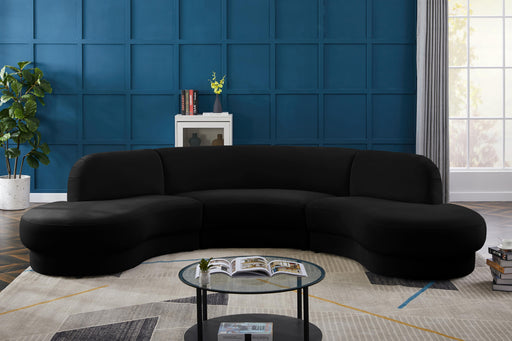 Rosa Black Velvet 3pc. Sectional (3 Boxes) - Royal Furniture & Gifts (MI) - Multi Location