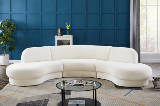 Rosa Cream Velvet 3pc. Sectional (3 Boxes) - Royal Furniture & Gifts (MI) - Multi Location