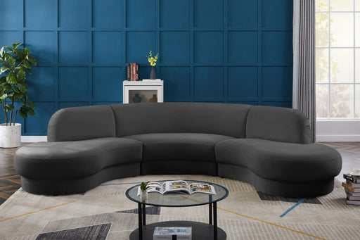 Rosa Grey Velvet 3pc. Sectional (3 Boxes) - Royal Furniture & Gifts (MI) - Multi Location