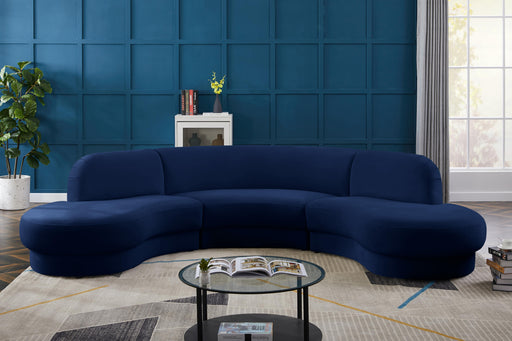 Rosa Navy Velvet 3pc. Sectional (3 Boxes) - Royal Furniture & Gifts (MI) - Multi Location