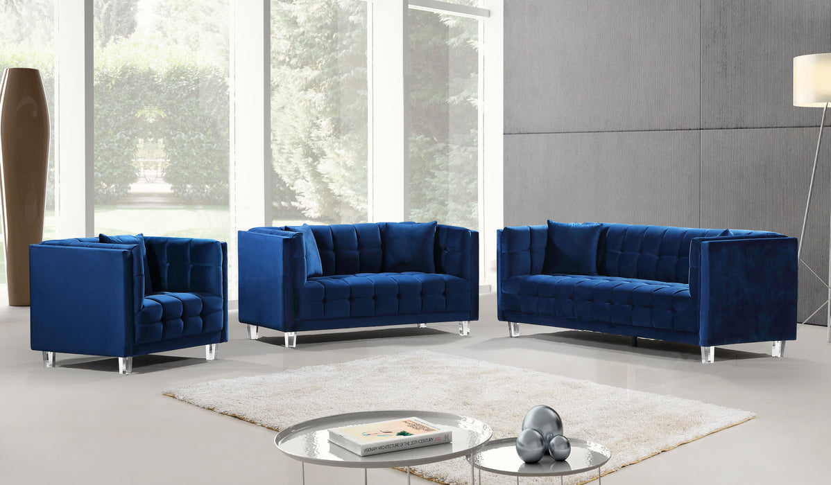 Mariel Navy Velvet Loveseat - Royal Furniture & Gifts (MI) - Multi Location