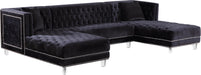 Moda Black Velvet 3pc. Sectional - Royal Furniture & Gifts (MI) - Multi Location