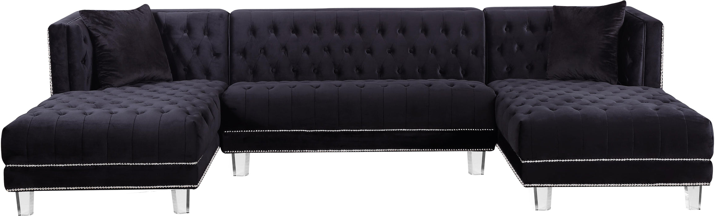 Moda Black Velvet 3pc. Sectional - Royal Furniture & Gifts (MI) - Multi Location