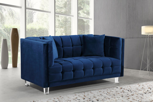 Mariel Navy Velvet Loveseat - Royal Furniture & Gifts (MI) - Multi Location