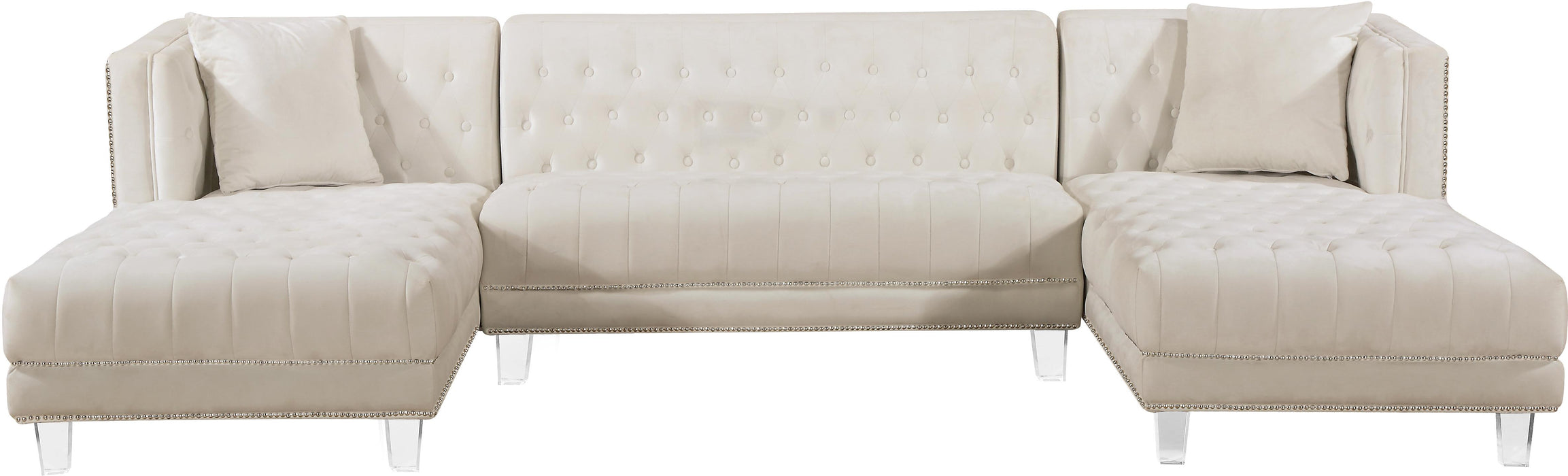 Moda Cream Velvet 3pc. Sectional - Royal Furniture & Gifts (MI) - Multi Location