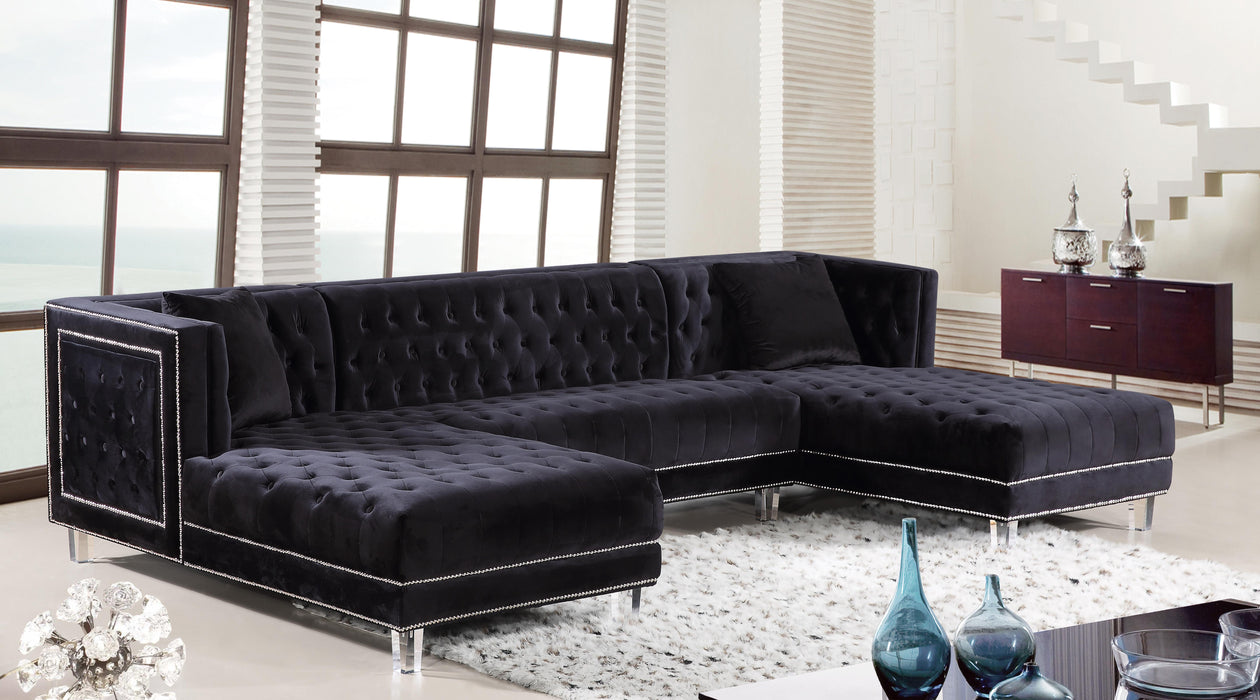 Moda Black Velvet 3pc. Sectional - Royal Furniture & Gifts (MI) - Multi Location
