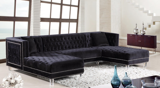 Moda Black Velvet 3pc. Sectional - Royal Furniture & Gifts (MI) - Multi Location