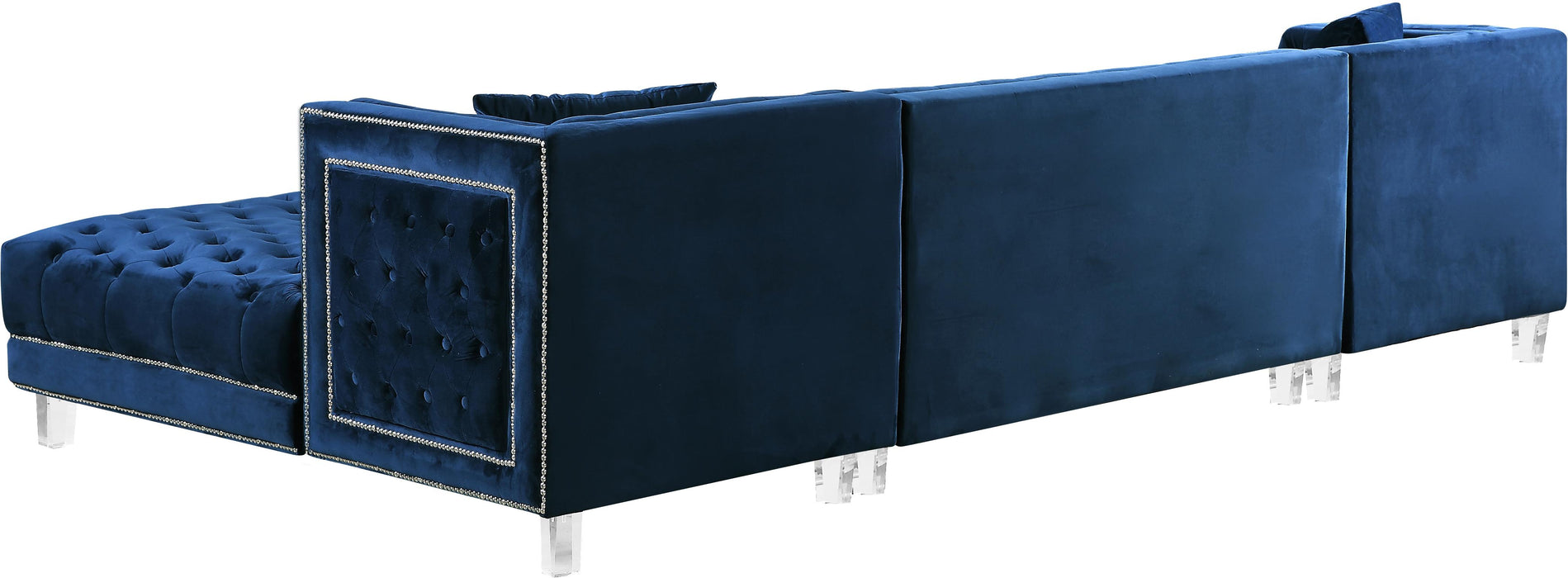 Moda Navy Velvet 3pc. Sectional - Royal Furniture & Gifts (MI) - Multi Location