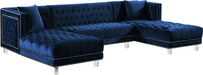 Moda Navy Velvet 3pc. Sectional - Royal Furniture & Gifts (MI) - Multi Location
