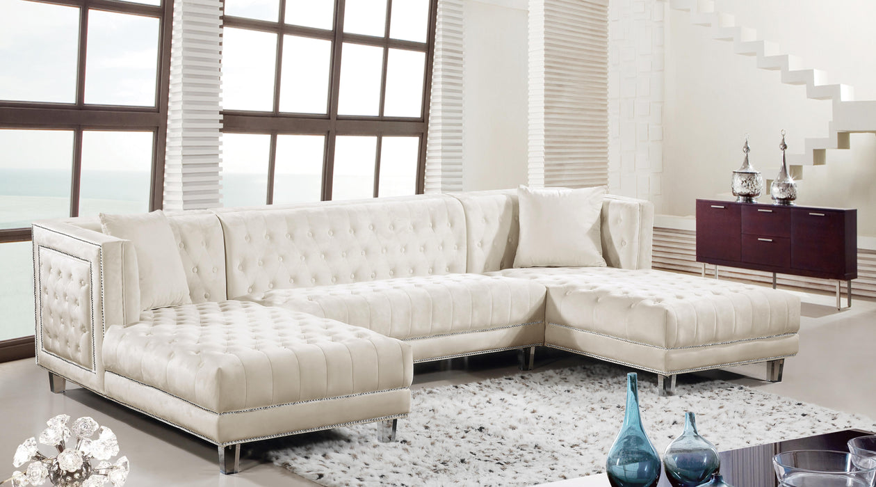 Moda Cream Velvet 3pc. Sectional - Royal Furniture & Gifts (MI) - Multi Location