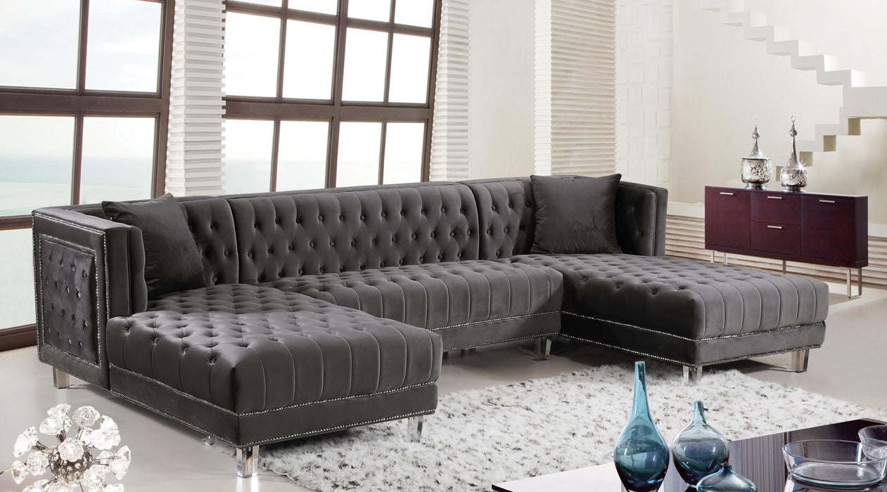 Moda Grey Velvet 3pc. Sectional - Royal Furniture & Gifts (MI) - Multi Location