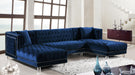 Moda Navy Velvet 3pc. Sectional - Royal Furniture & Gifts (MI) - Multi Location