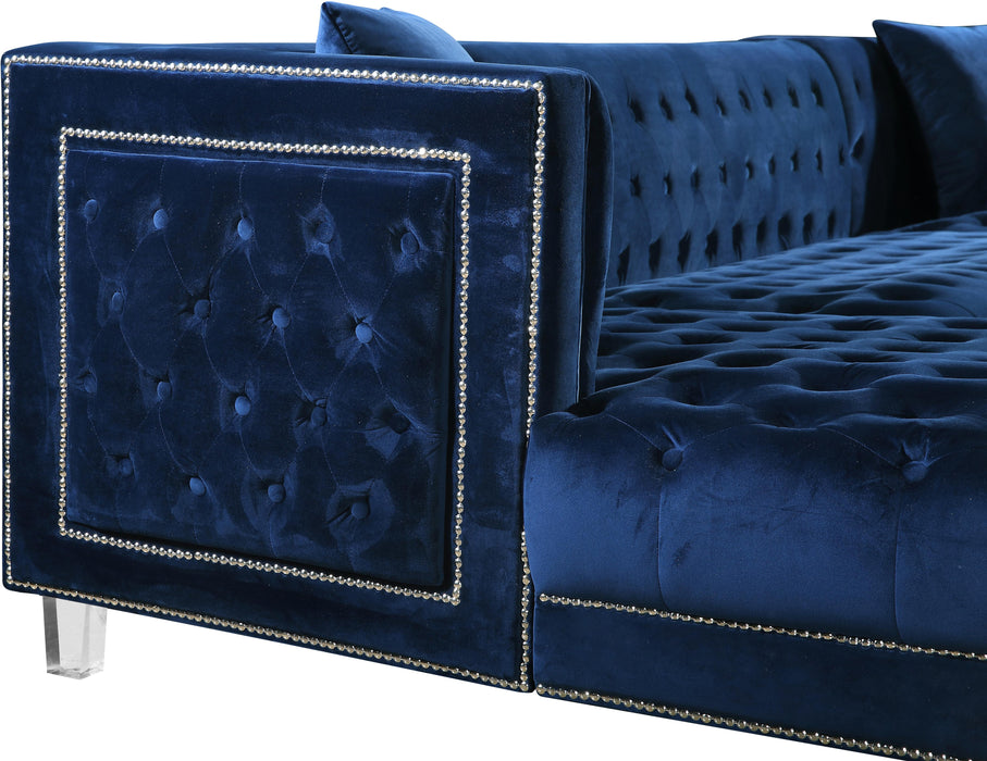 Moda Navy Velvet 3pc. Sectional - Royal Furniture & Gifts (MI) - Multi Location