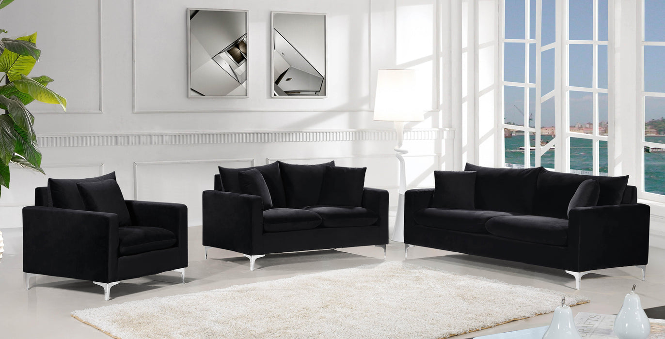 Naomi Black Velvet Sofa - Royal Furniture & Gifts (MI) - Multi Location