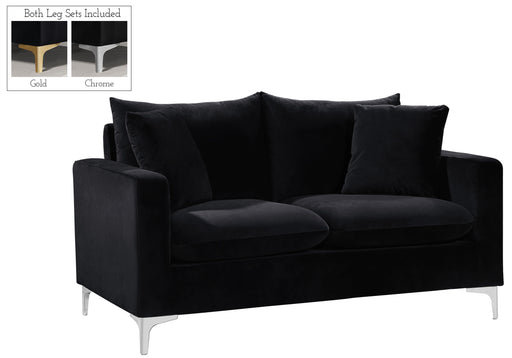 Naomi Black Velvet Loveseat - Royal Furniture & Gifts (MI) - Multi Location