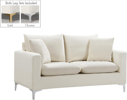 Naomi Cream Velvet Loveseat - Royal Furniture & Gifts (MI) - Multi Location