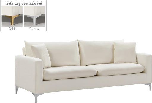 Naomi Cream Velvet Sofa - Royal Furniture & Gifts (MI) - Multi Location