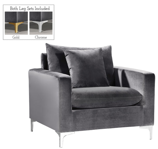 Naomi Grey Velvet Chair - Royal Furniture & Gifts (MI) - Multi Location