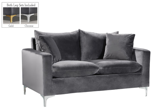 Naomi Grey Velvet Loveseat - Royal Furniture & Gifts (MI) - Multi Location