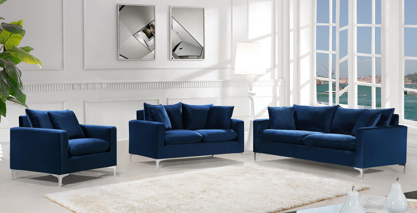 Naomi Navy Velvet Sofa - Royal Furniture & Gifts (MI) - Multi Location