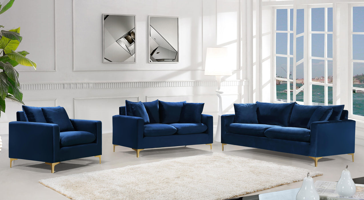 Naomi Navy Velvet Sofa - Royal Furniture & Gifts (MI) - Multi Location