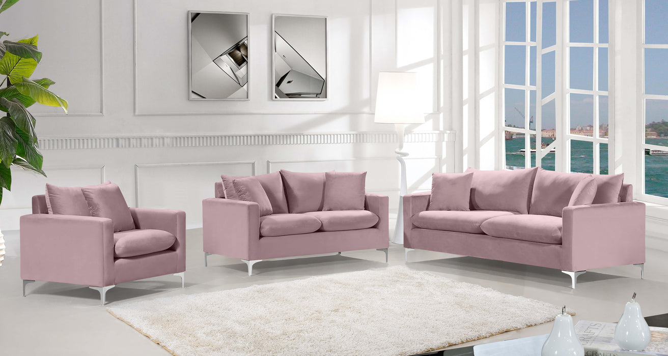 Naomi Pink Velvet Loveseat - Royal Furniture & Gifts (MI) - Multi Location