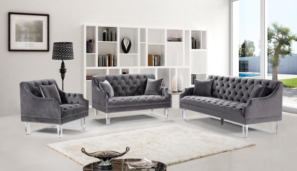 Roxy Grey Velvet Sofa - Royal Furniture & Gifts (MI) - Multi Location