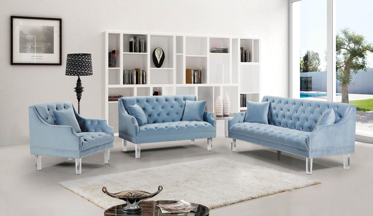 Roxy Sky Blue Velvet Sofa - Royal Furniture & Gifts (MI) - Multi Location