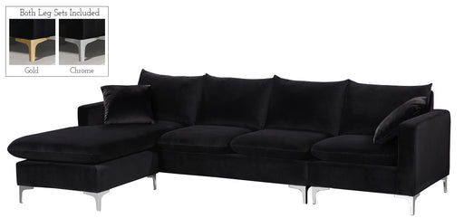 Naomi Black Velvet 2pc. Reversible Sectional - Royal Furniture & Gifts (MI) - Multi Location