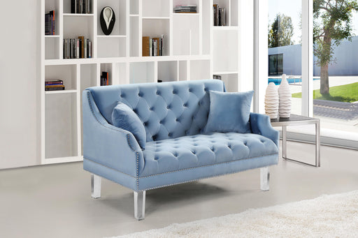 Roxy Sky Blue Velvet Loveseat - Royal Furniture & Gifts (MI) - Multi Location