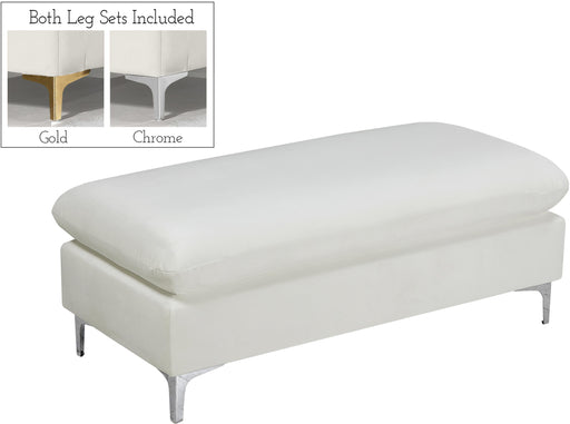 Naomi Cream Velvet Ottoman - Royal Furniture & Gifts (MI) - Multi Location