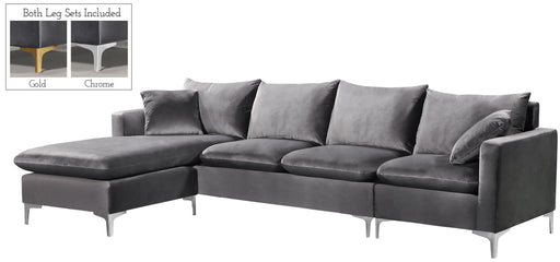 Naomi Grey Velvet 2pc. Reversible Sectional - Royal Furniture & Gifts (MI) - Multi Location