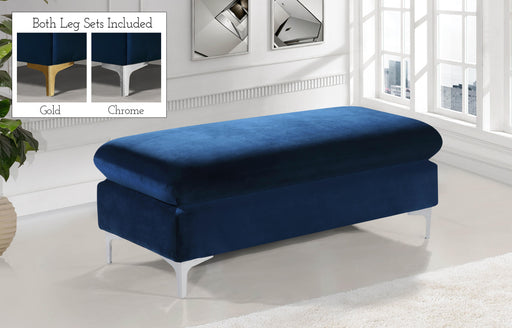 Naomi Navy Velvet Ottoman - Royal Furniture & Gifts (MI) - Multi Location
