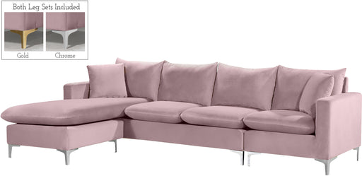 Naomi Pink Velvet 2pc. Reversible Sectional - Royal Furniture & Gifts (MI) - Multi Location