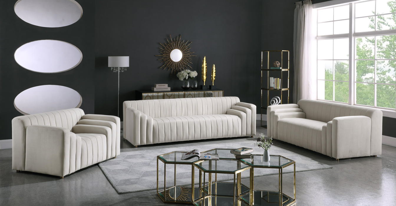 Naya Cream Velvet Loveseat - Royal Furniture & Gifts (MI) - Multi Location