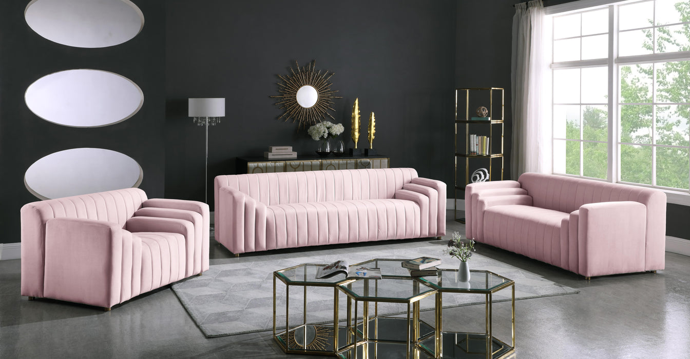 Naya Pink Velvet Loveseat - Royal Furniture & Gifts (MI) - Multi Location