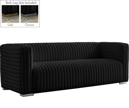 Ravish Black Velvet Sofa - Royal Furniture & Gifts (MI) - Multi Location