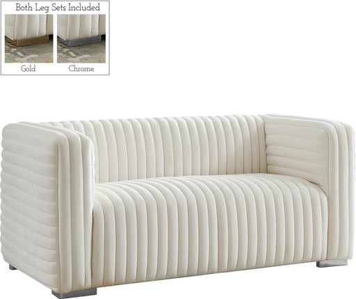 Ravish Cream Velvet Loveseat - Royal Furniture & Gifts (MI) - Multi Location