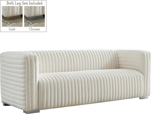 Ravish Cream Velvet Sofa - Royal Furniture & Gifts (MI) - Multi Location
