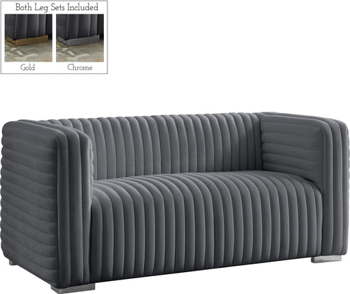 Ravish Grey Velvet Loveseat - Royal Furniture & Gifts (MI) - Multi Location
