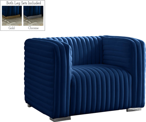 Ravish Navy Velvet Chair - Royal Furniture & Gifts (MI) - Multi Location