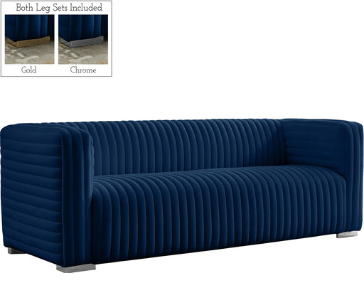 Ravish Navy Velvet Sofa - Royal Furniture & Gifts (MI) - Multi Location
